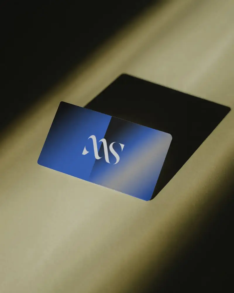 Sleek Minimalist Blank Business Card Mockup With Shadow On Textured Surface For Design Showcase