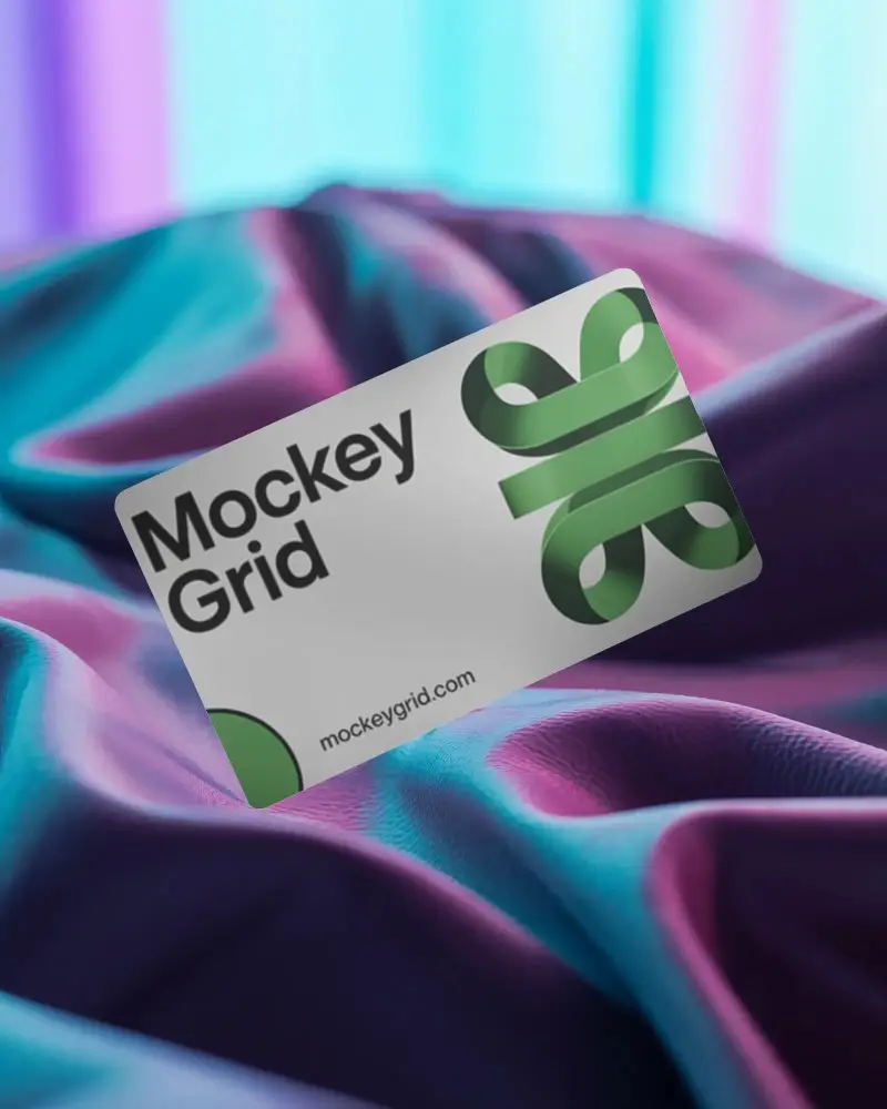 Professional Stylish Business Card Mockup With Rounded Corners Floating View