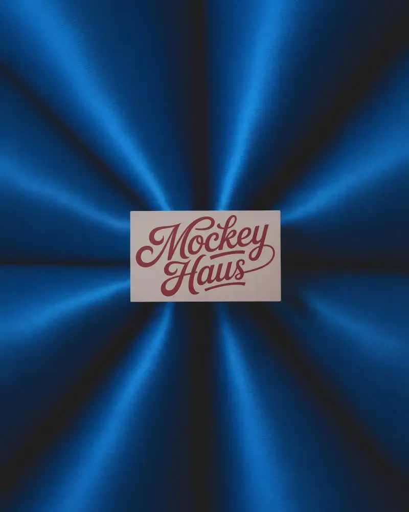 Sleek Minimalist Business Card Mockup On Modern Metallic Radial Background For Branding