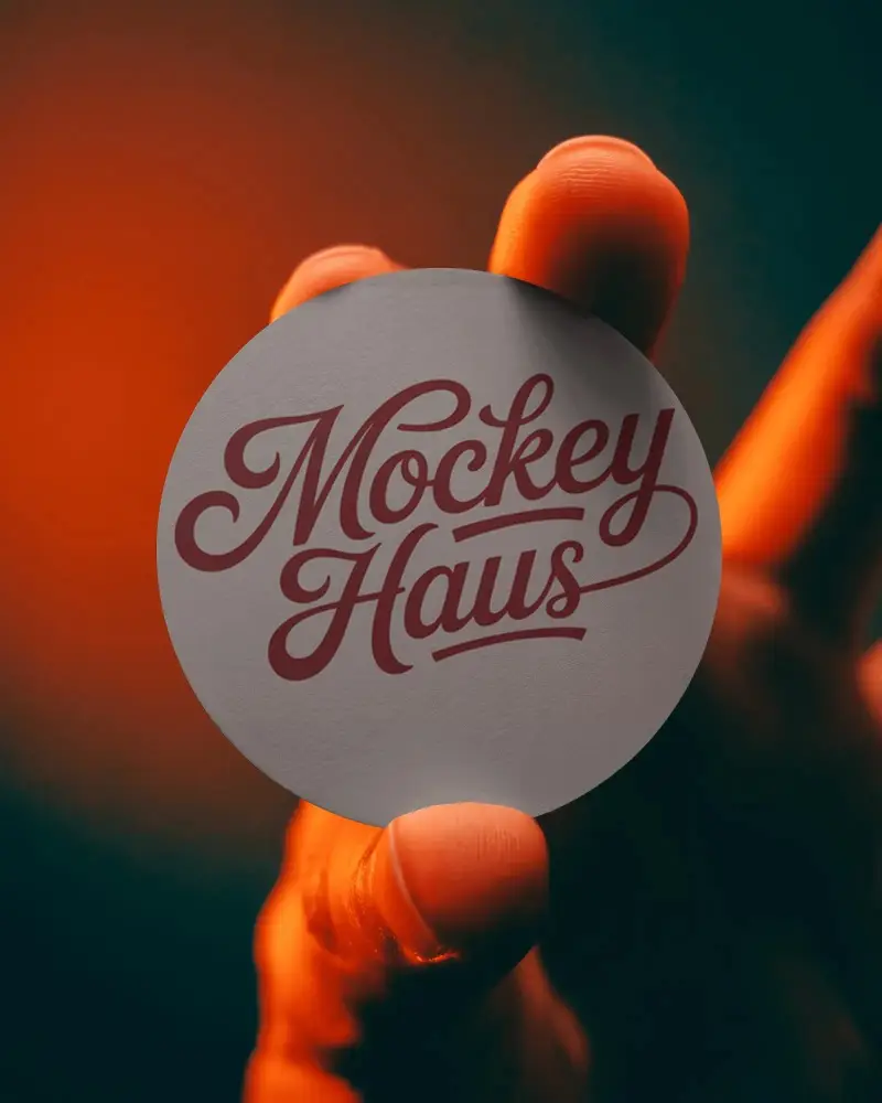 Premium Round Business Card Mockup In Hands For Creative Branding And Professional Presentation