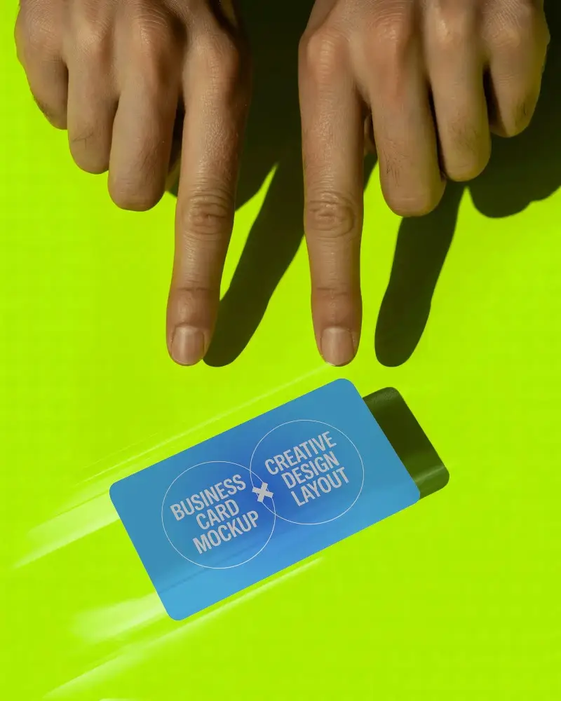 Modern Business Card Mockup With Minimalist Style And Sharp Shadow Effect Creative Presentation