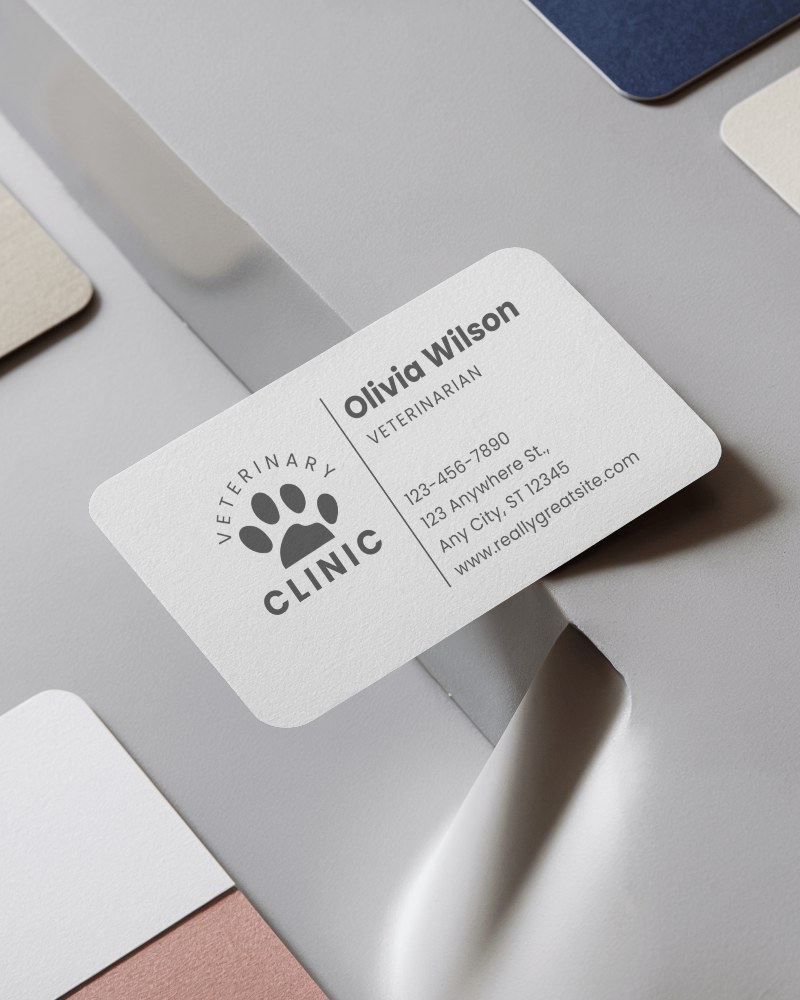 Sophisticated Veterinary Business Card Mockup With A Distinctive Layout
