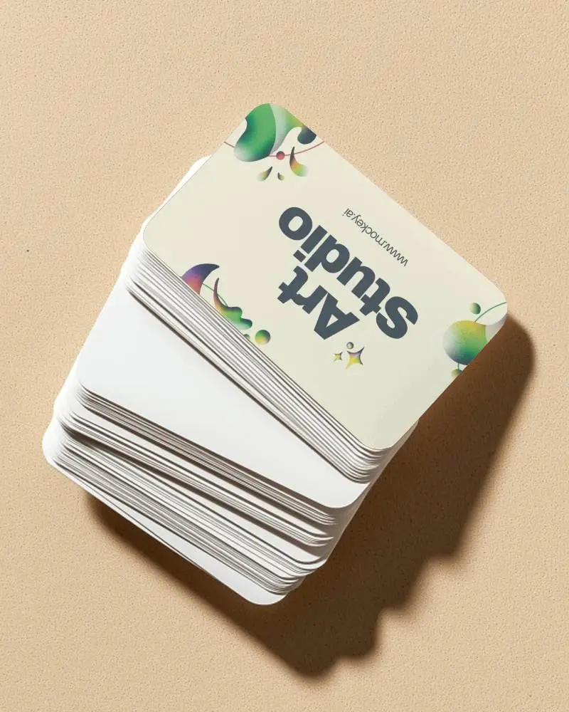 Professional Business Card Mockup Vertical Stack With Shadow Detailing Neatly Arranged For Branding Presentation