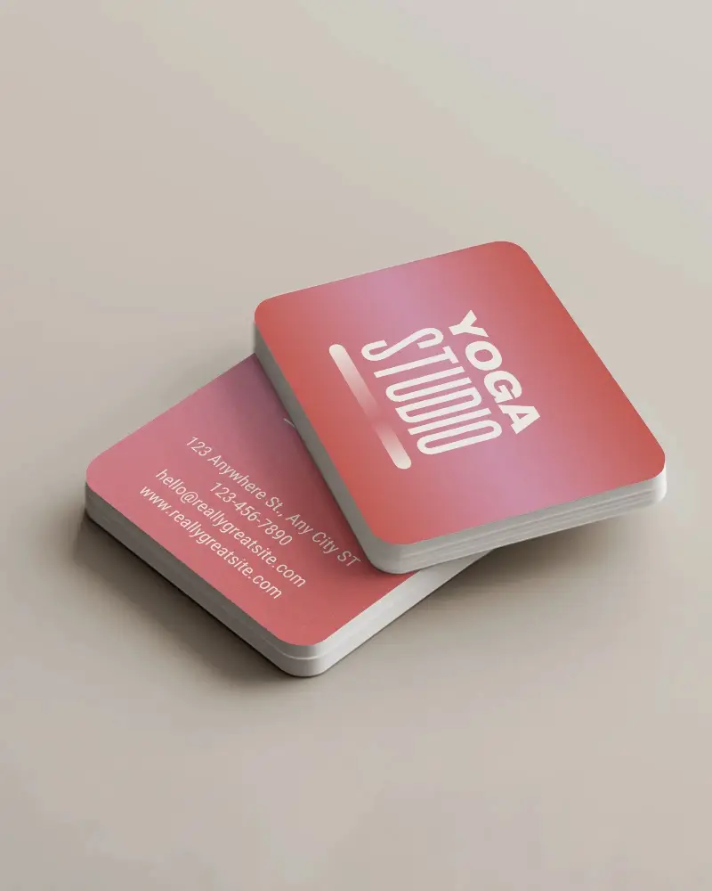 Stylish Business Card Mockup Two Stacks With Motion Inspired Placement In Modern Environment