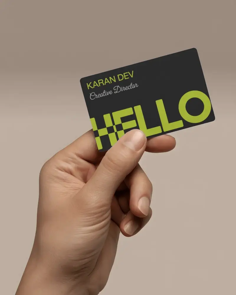 Hand Holding Business Card Professional Mockup For Custom Branding Presentation