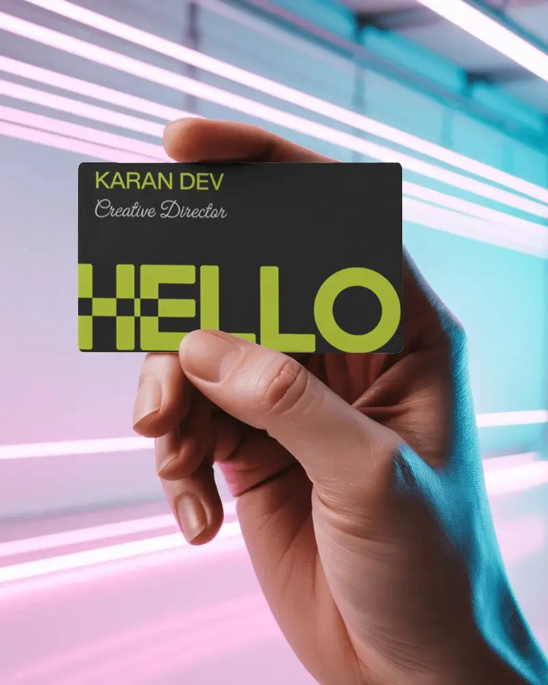 Hand Holding Blank Business Card Mockup For Custom Branding And Professional Presentation