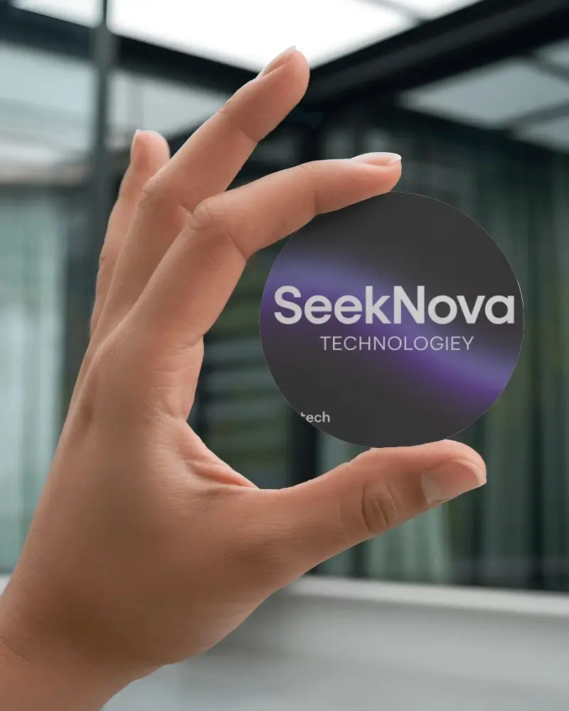 Round Minimal Business Card Mockup In Hand For Creative Branding Showcase