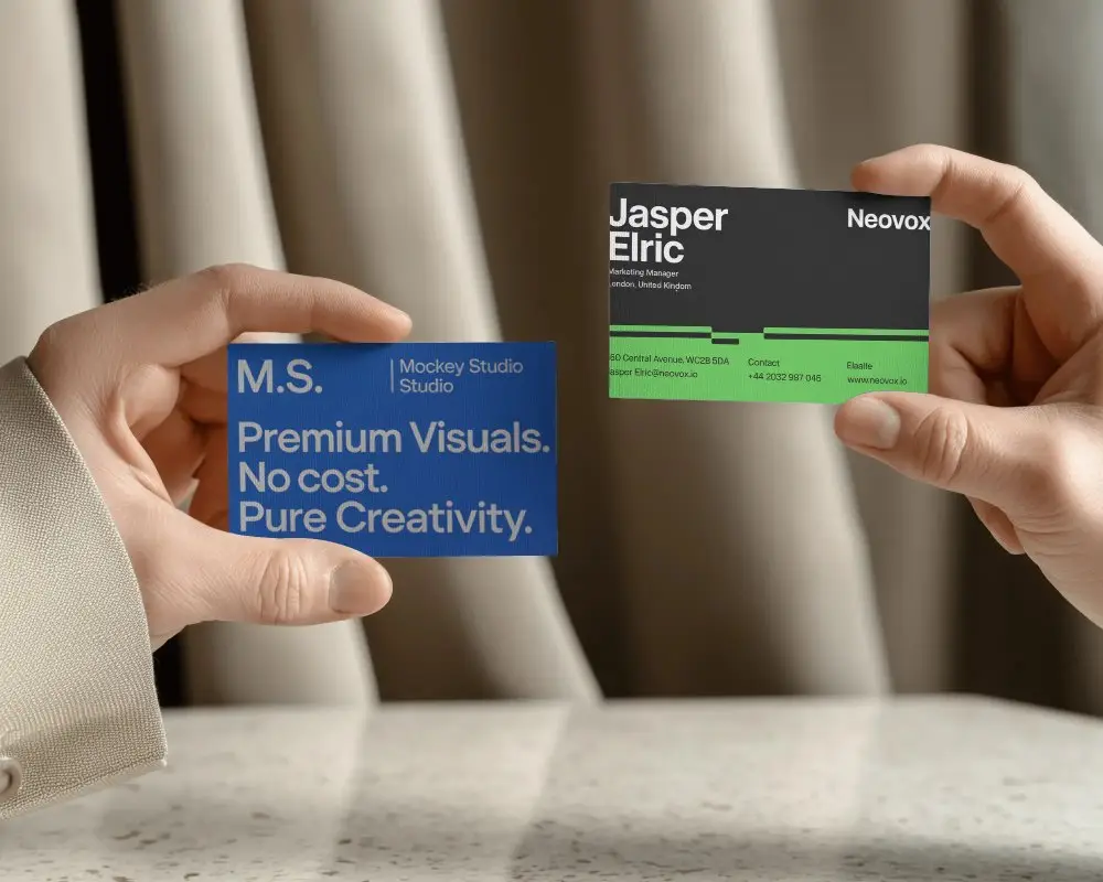 dual-business-cards-mockup-simple-flat-layout-showcase-business-identity-design