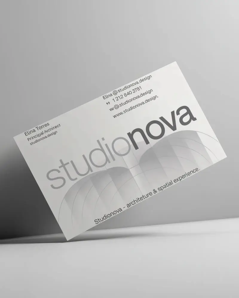 Minimal Horizontal Business Card Mockup Angled Display On Clean White Background