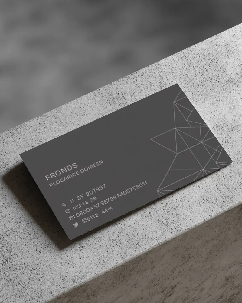 Concrete Horizontal Business Card Mockup On Industrial Surface Minimal Elegant Urban Presentation