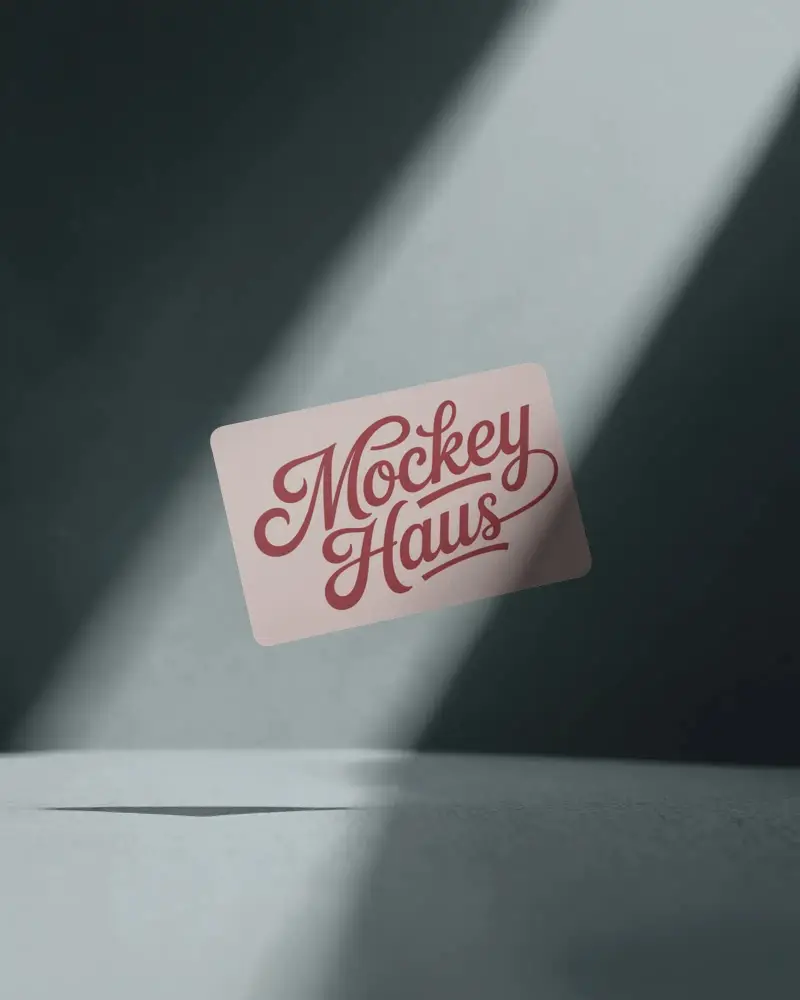 Spotlight Floating Business Card Mockup Dark Background With Dramatic Light Shadow