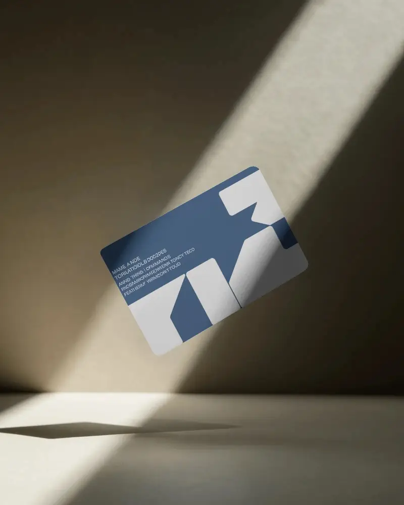 Spotlight Shadow Floating Business Card Mockup Dramatic Lighting Minimal Scene
