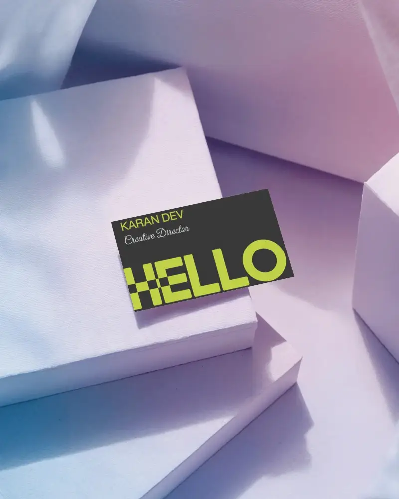 Pastel Light Blocks Business Card Mockup With Soft Shadows And Creative Styling