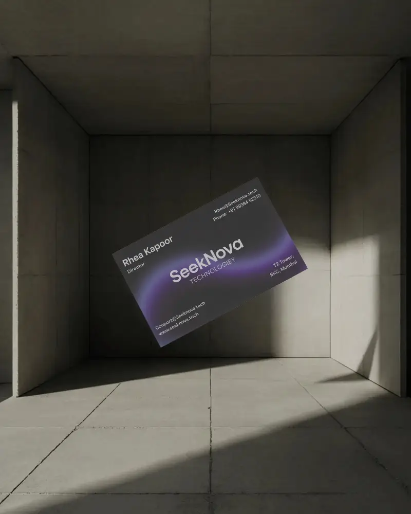 Concrete Room Floating Business Card Mockup Minimal Industrial Architectural