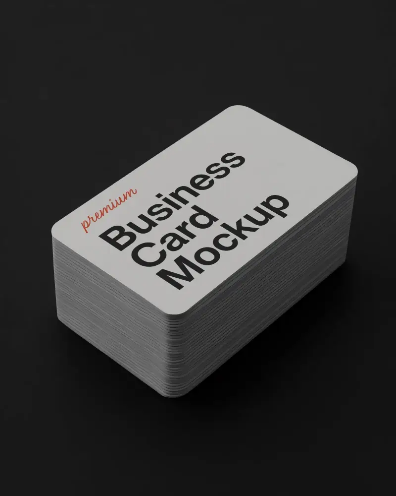 Stacked Business Card Mockup On Dark Surface With Elegant Modern Minimal Style
