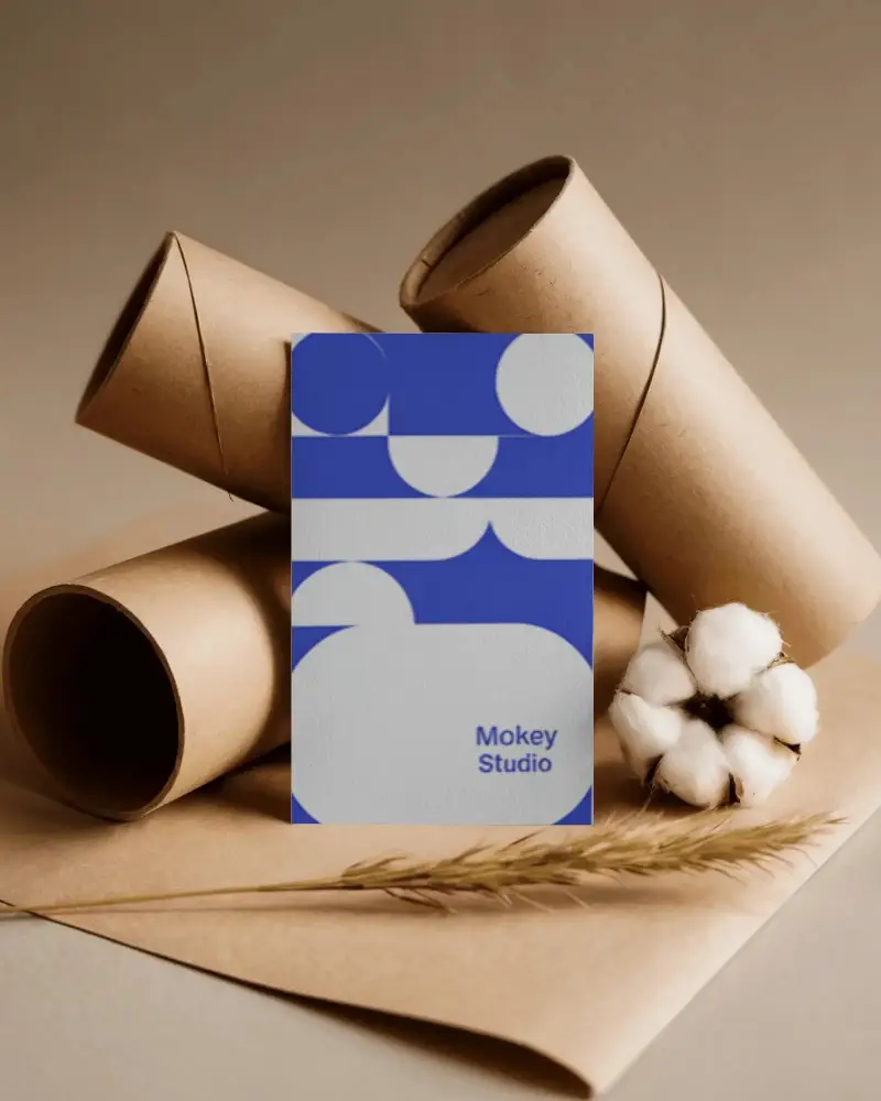 Eco Friendly Business Card Mockup With Organic Natural Element Background