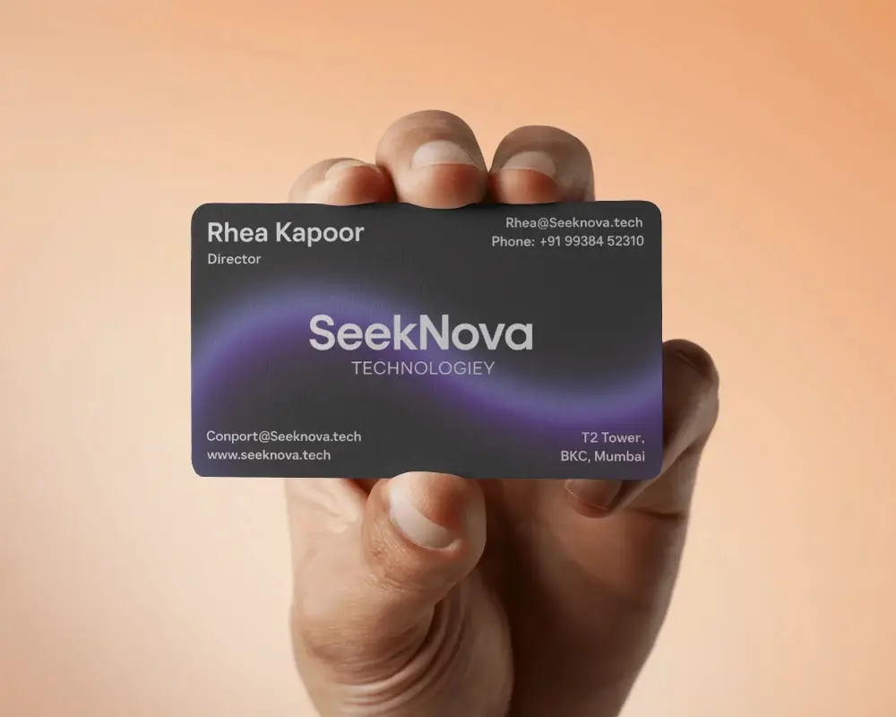 Closeup Of Fingers Grasping Business Card Mockup For Corporate Identity Showcase