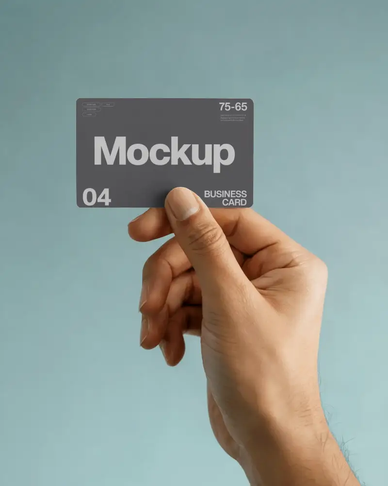 Minimal Handheld Business Card Mockup On Soft Pastel Background Clean Brand Display