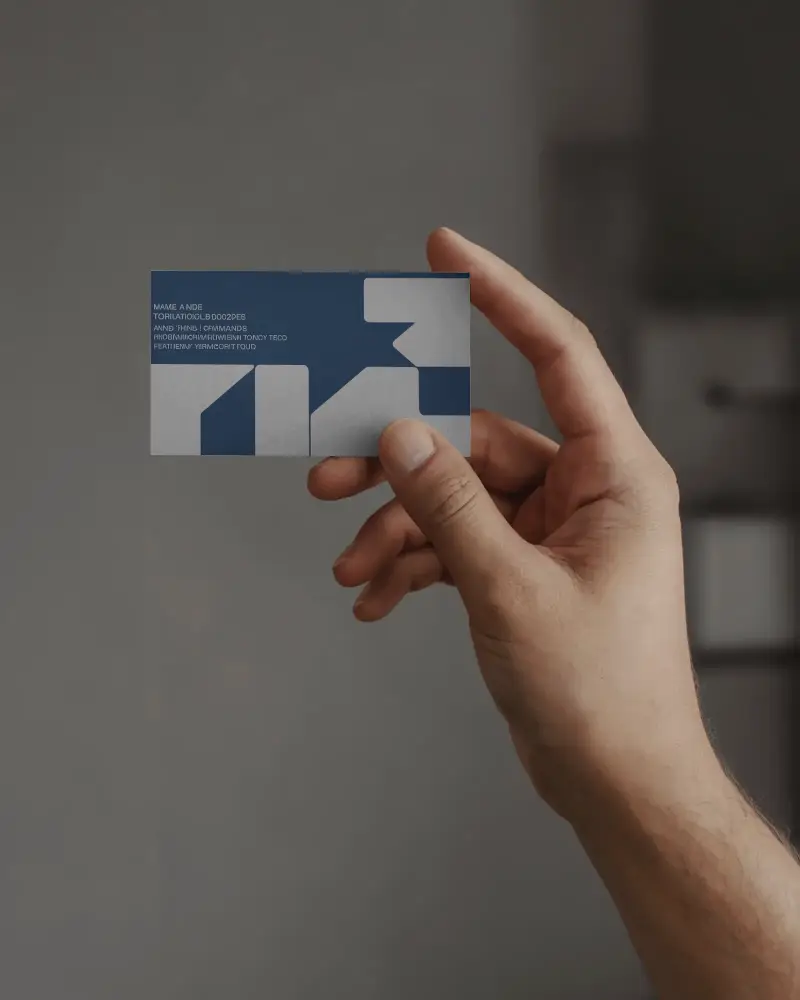 Neutral Background Handheld Business Card Mockup With Clean Editorial Light