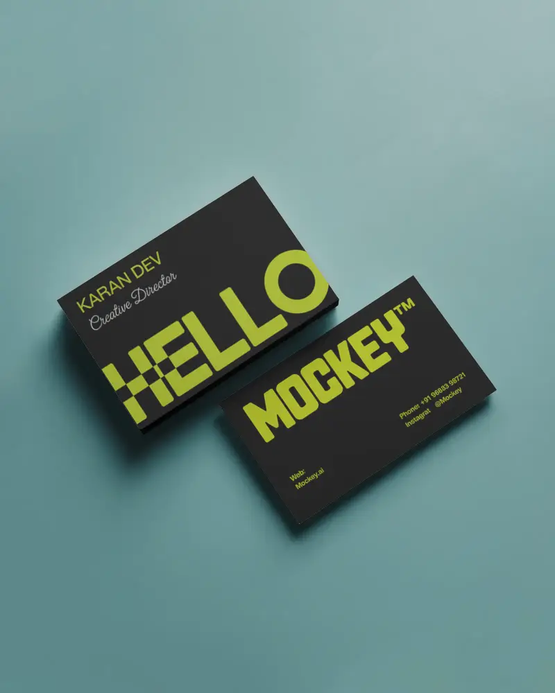 Sleek Modern Business Card Mockup On Solid Background For Design Showcase And Promo