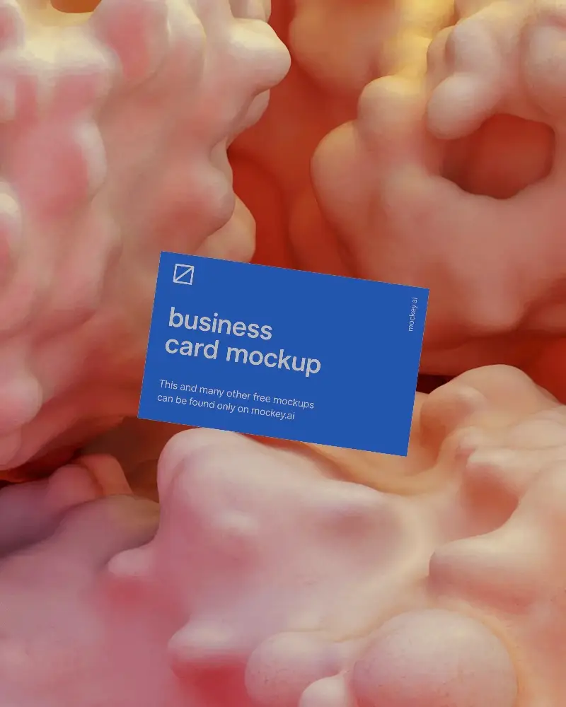 Floating Minimalist Business Card Mockup With Organic Background Texture Perfect For Branding