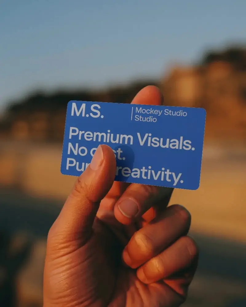 Professional Hand Held Blank Business Card Mockup For Custom Logo Design Showcase