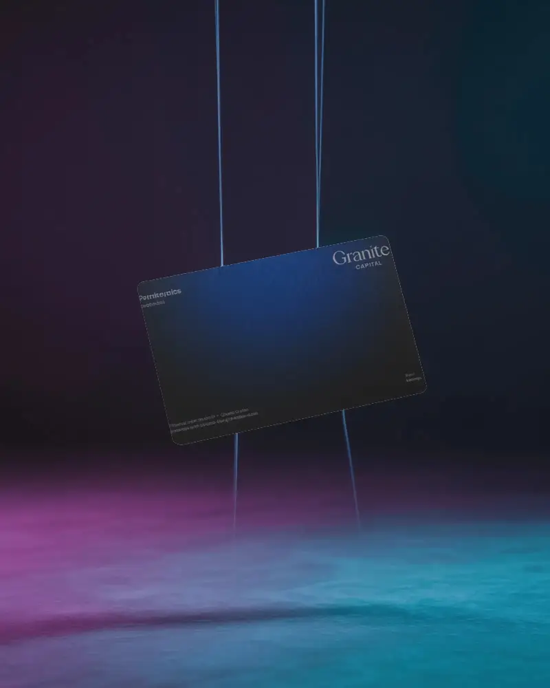 Sleek Minimalist Business Card Floating Over Gradient Background With Texture