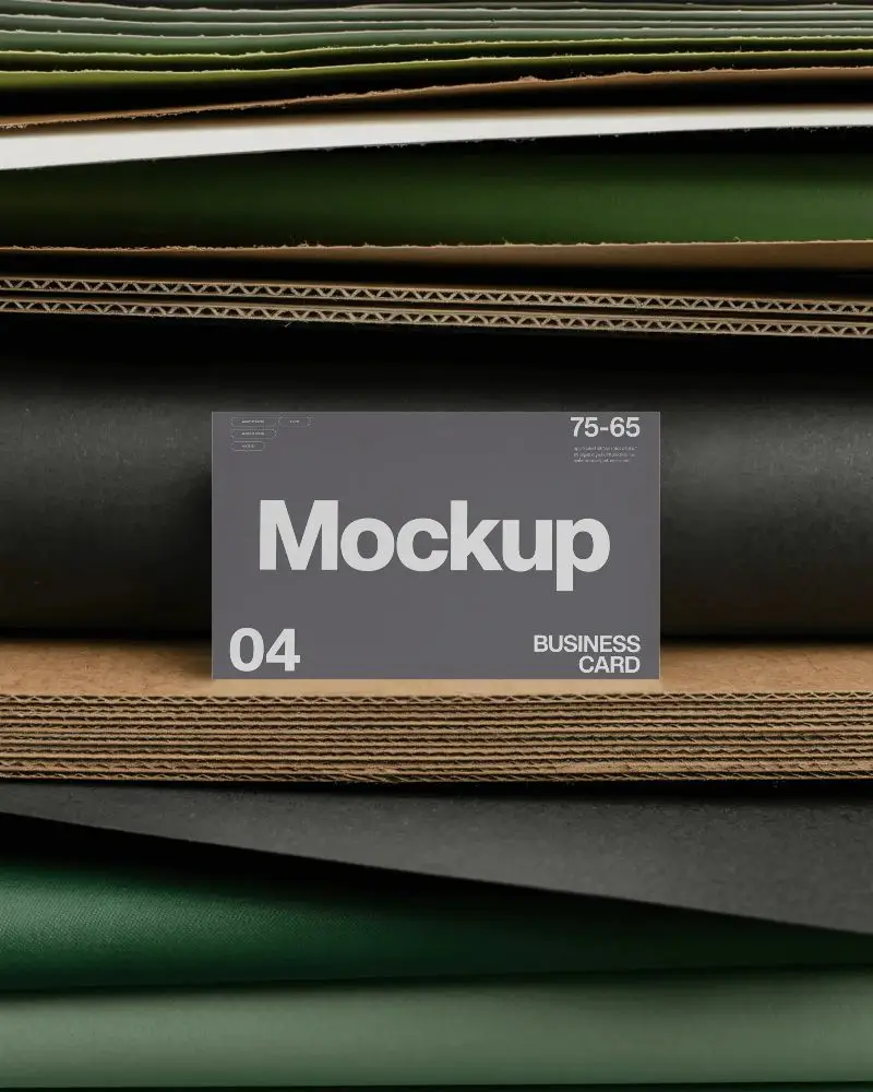 Blank Minimalist Business Card Mockup With Layered Texture Background For Branding