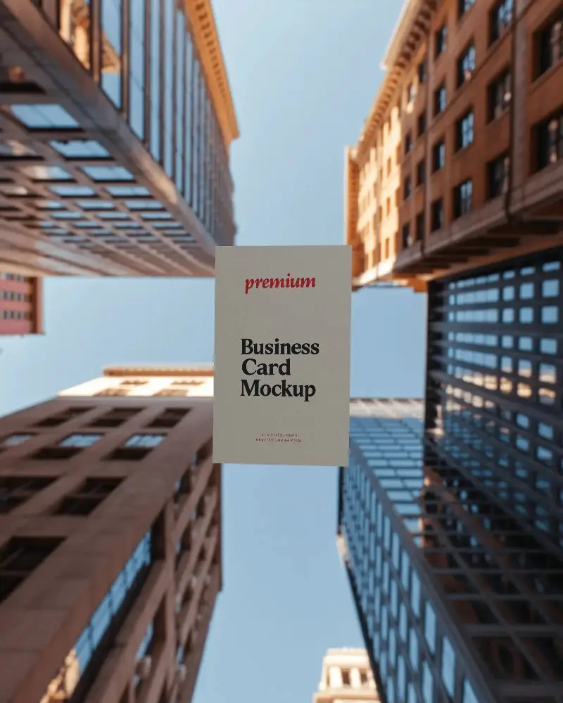 Modern Business Card Mockup With Cityscape Background For Professional Branding Presentation