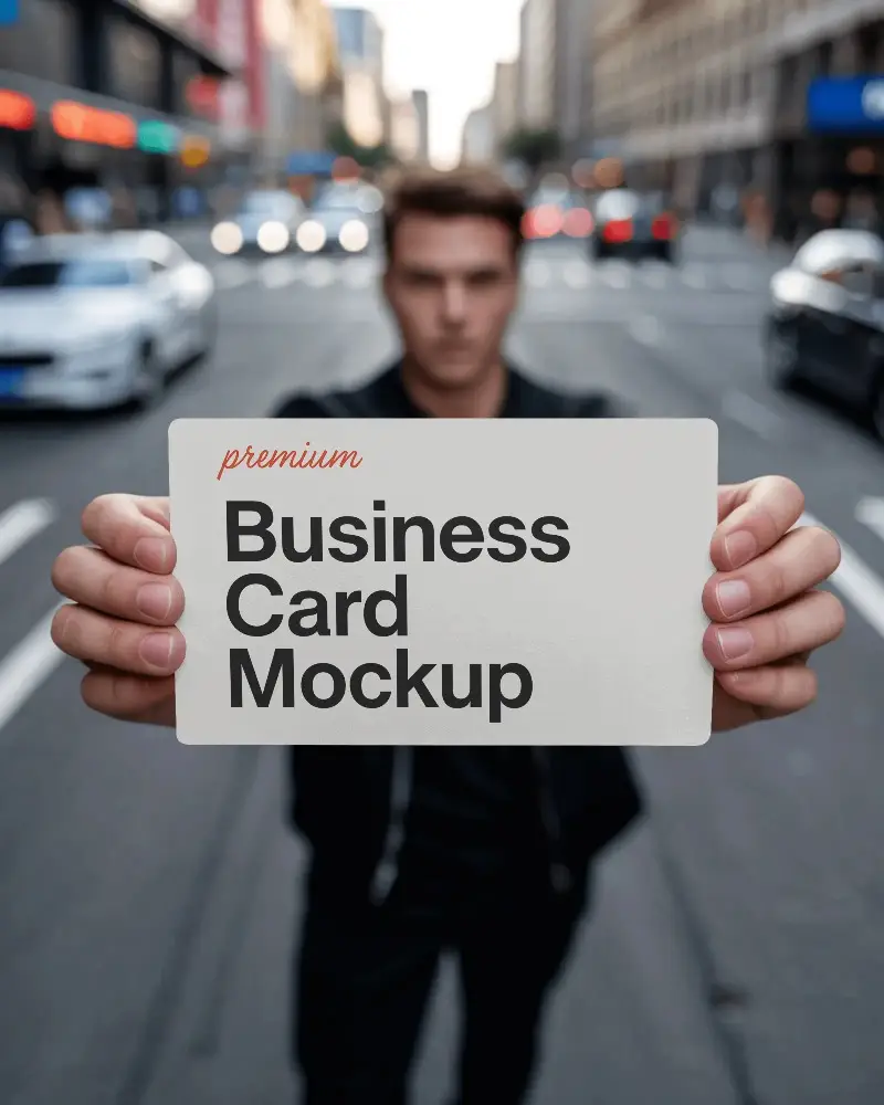 Urban Street Style Business Card Mockup For Modern Professional Networking