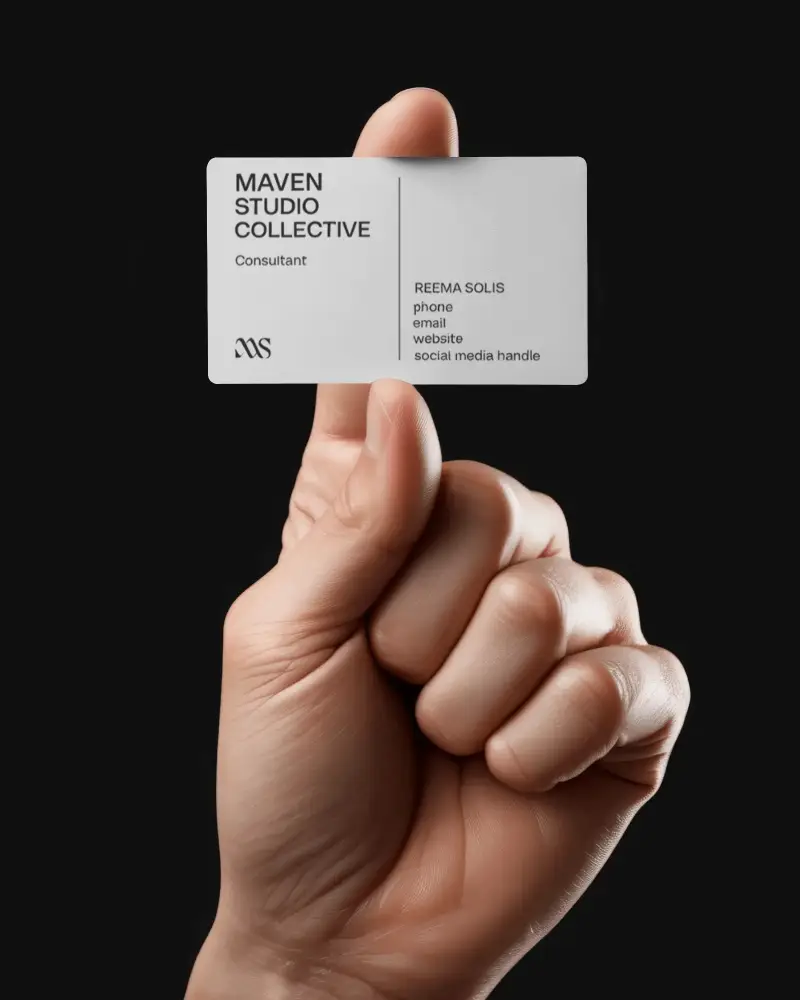 Closeup Hand Holding Empty Blank Business Card Mockup For Brand Presentation