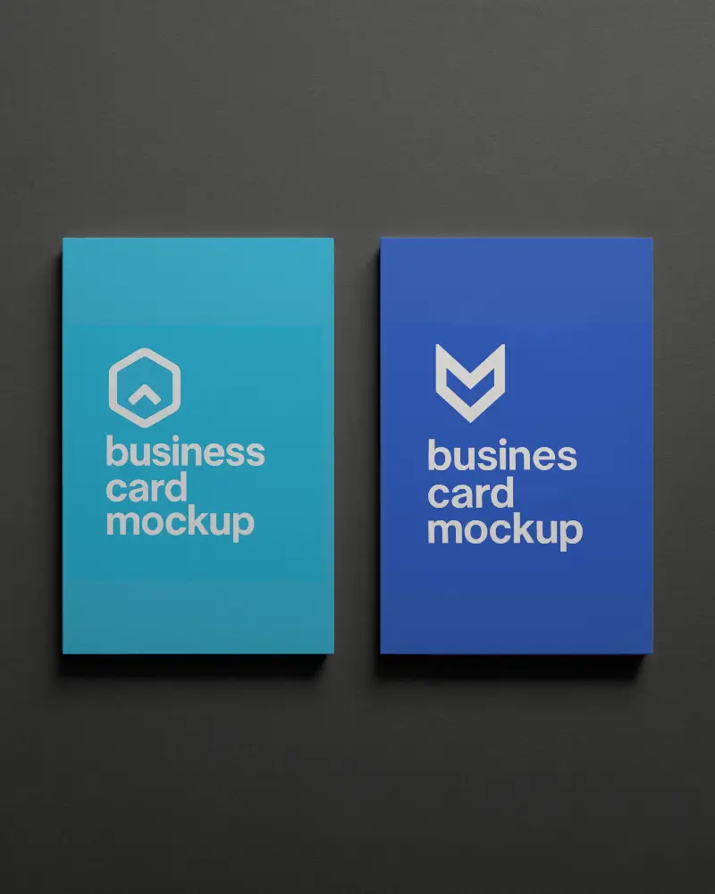 Two Business Card Mockups Frontal View Minimalist Setting Easy Customization