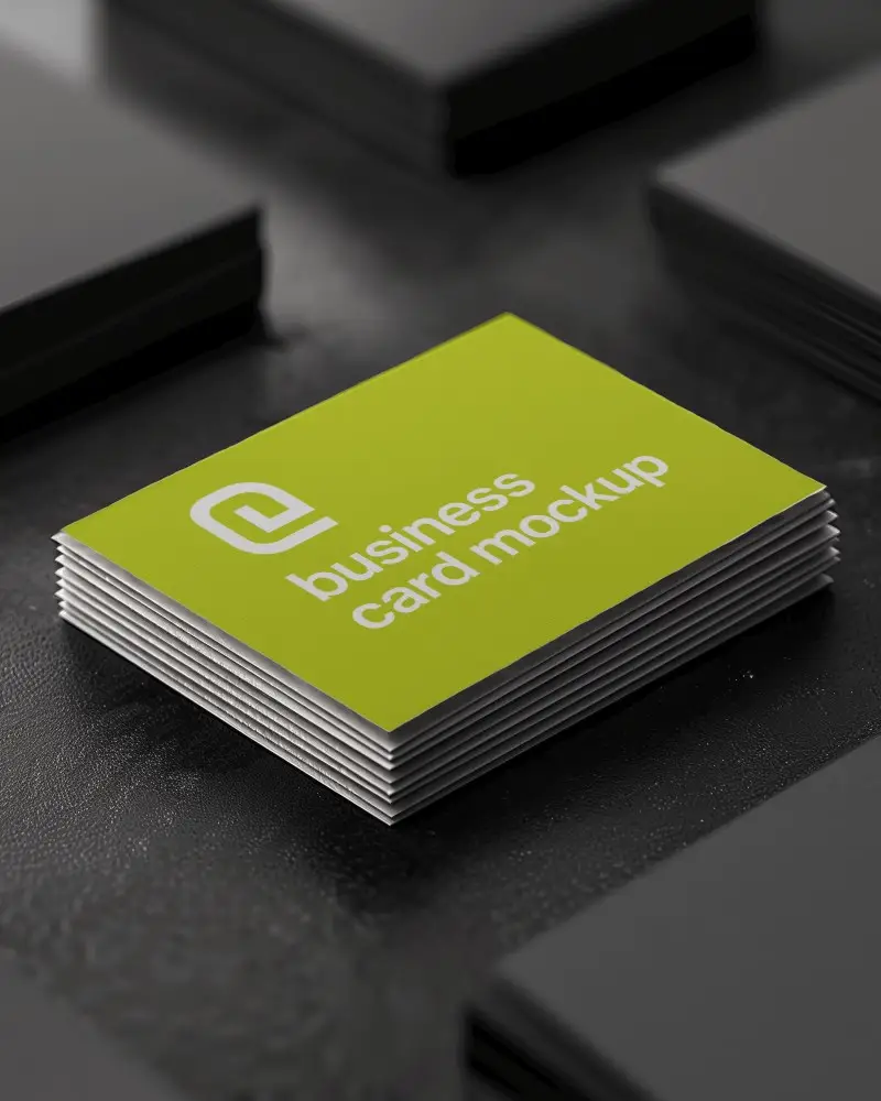 Stacked Premium Business Card Mockup With Luxury Dark Settings
