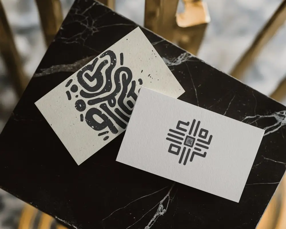 Elegant Marble Surface Business Card Mockup With Dual Cards Stylishly Angled Under Soft Natural Light In Luxury Setting 0160