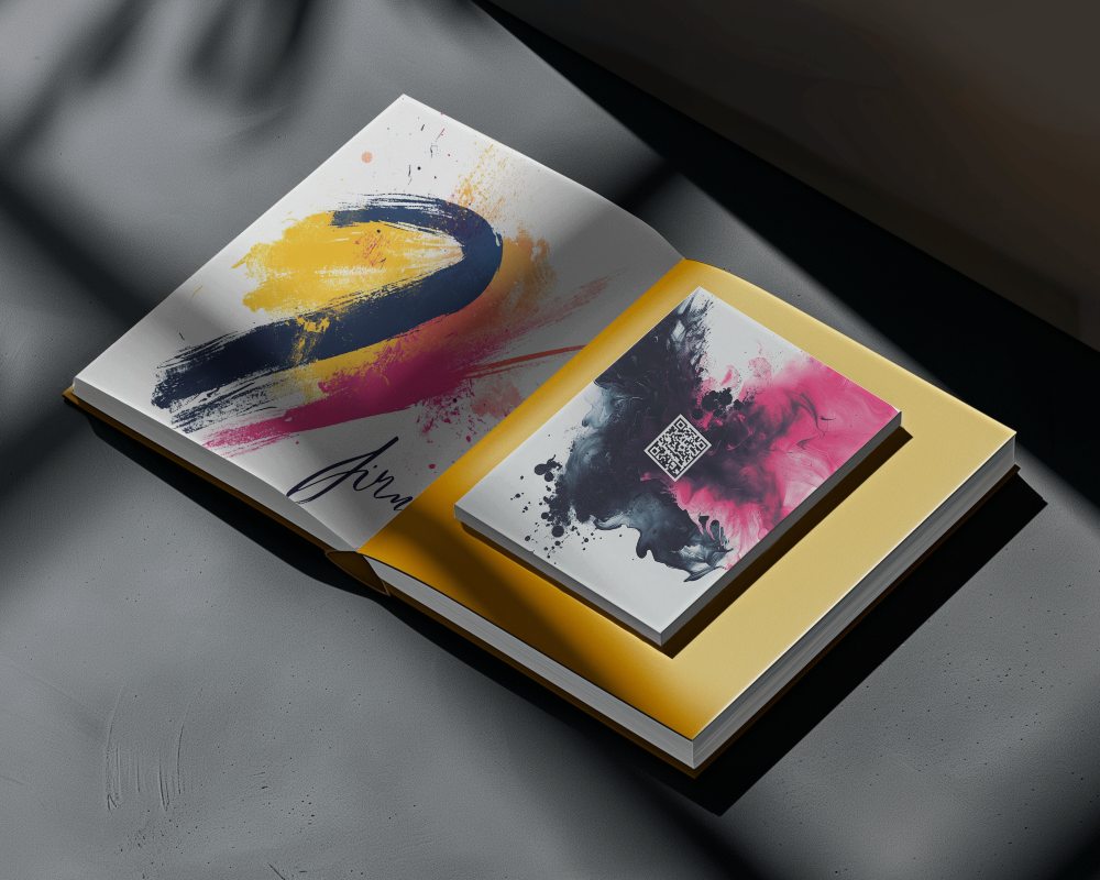 Stacked Business Cards On Open Book Mockup With Shadow Play