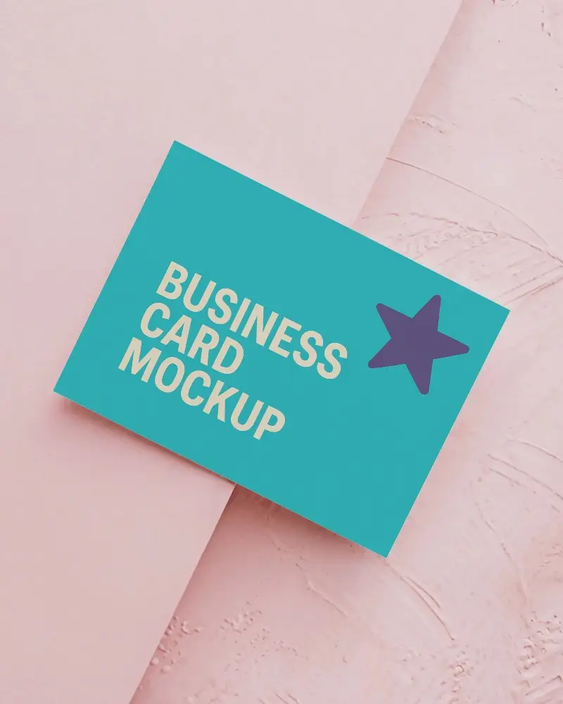 Pastel Pink Background Business Card Mockup Minimal Layout 0206