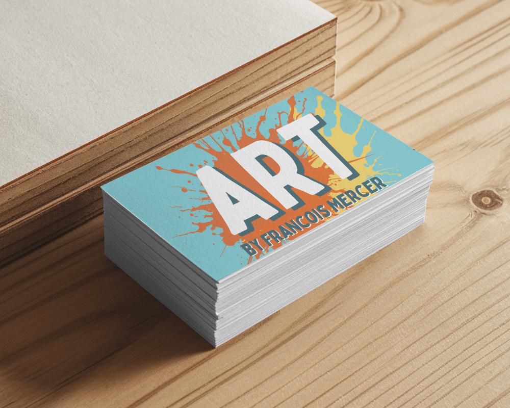 Minimalist Business Card Stack Mockup On Pine Wood Surface