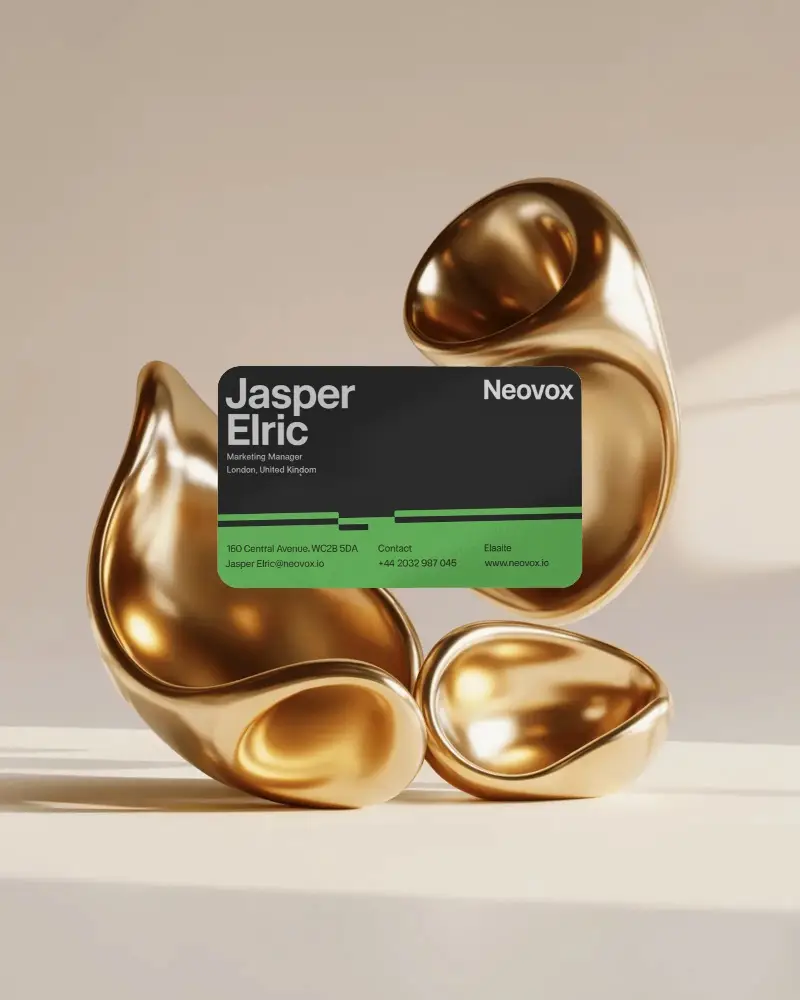luxury-business-rounded-card-mockup-floating-above-golden-sculptural-shapes-in-studio-light