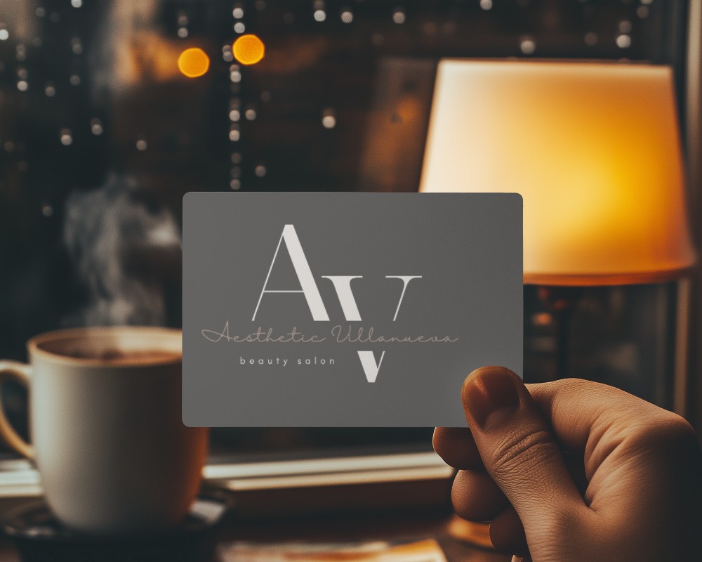 Business Card Mockup In Hand With Coffee And Lamp Cozy And Relaxing Vibes