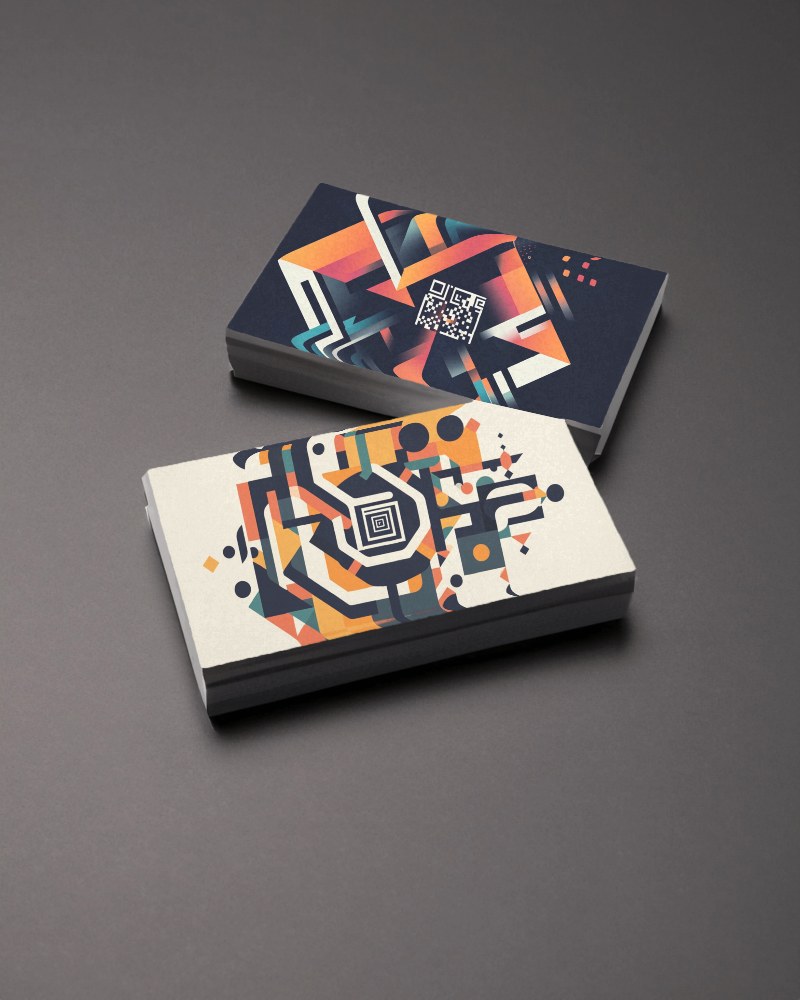 Stacked Business Cards Mockup At Angle On Dark Gray Surface