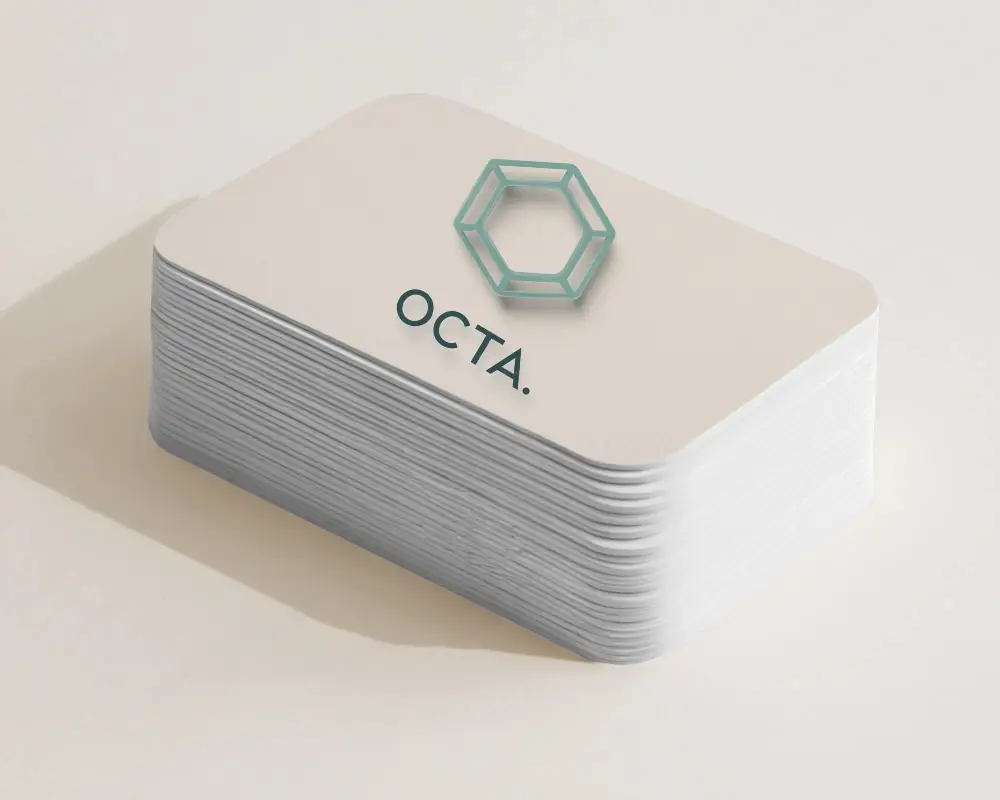 Minimal Studio Business Card Mockup Stack Of Rounded Corner Cards On Soft Shadow Background 0177