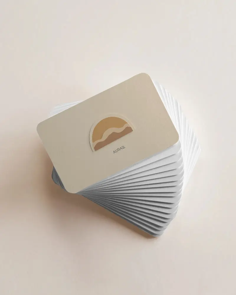 Elegant Stacked Business Card Mockup Rounded Corner Cards On Soft Cream Surface Minimal And Luxurious Presentation 0181