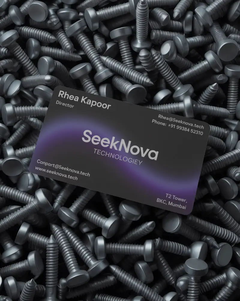 Industrial Metal Screws Business Card Mockup Bold High Contrast Product Presentation