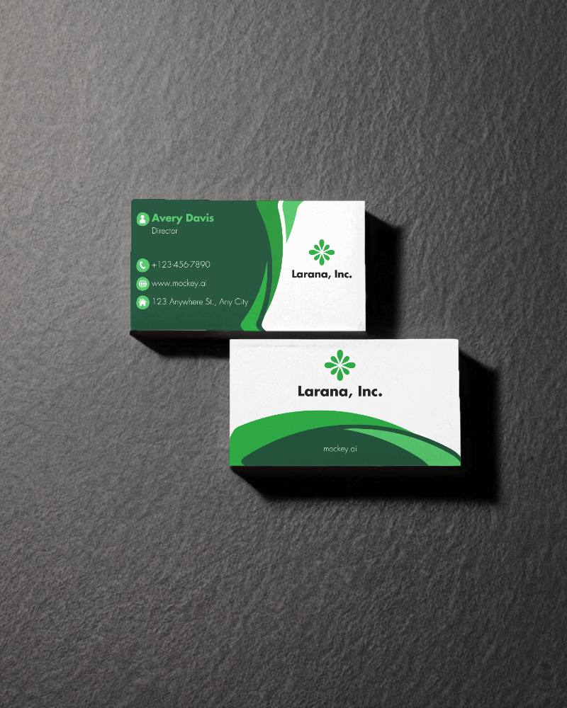 Two Business Cards Mockup With Shadow On Textured Surface