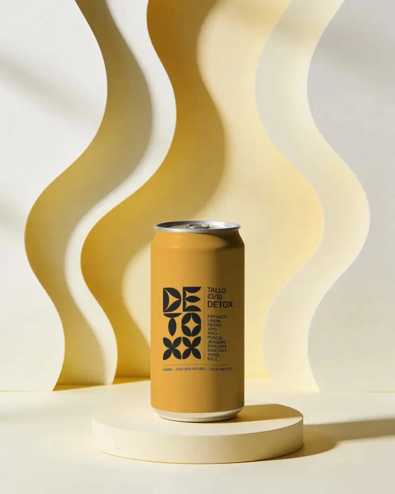 Sleek Modern Can Mockup For Beverage Packaging And Product Promotion On Geometric Background