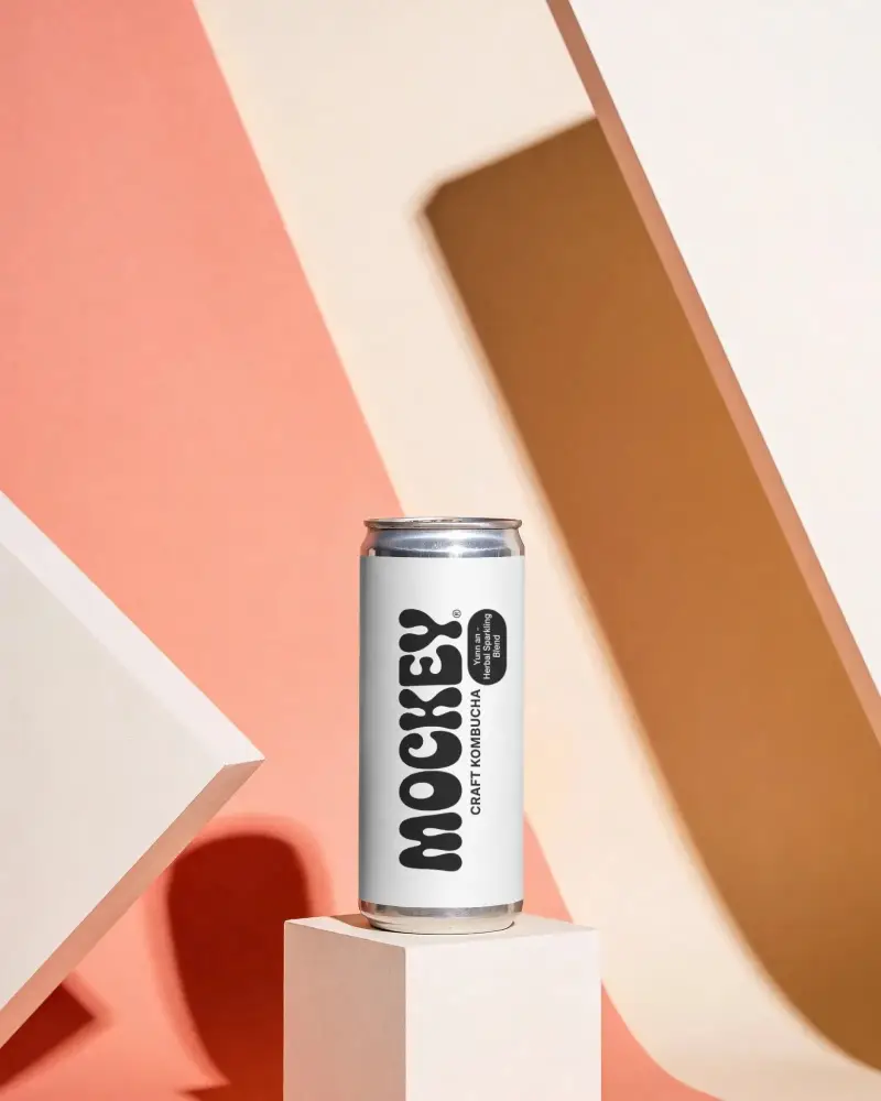Modern Minimalistic Product Can Mockup With Shadow And Abstract Background