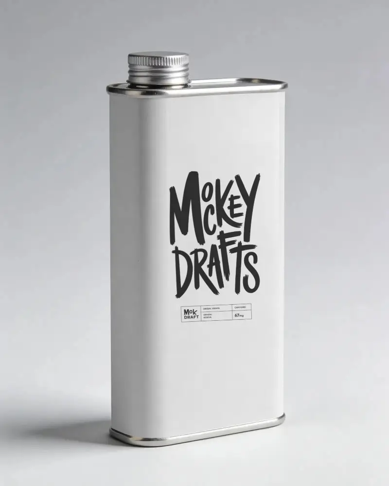 Rectangular Tin Can Mockup With Screw Top Compact Container For Liquid Products And Fluids