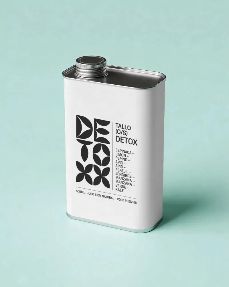 Rectangular Metal Can Mockup With Screw Cap For Liquid Storage Product Packaging
