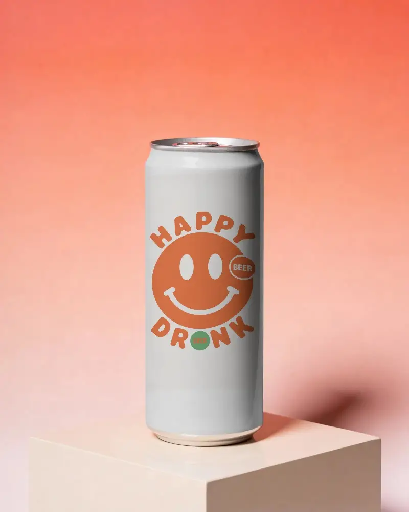 Minimalist Tall Drink Can Mockup Display On Clean Geometric Surface Creative Template