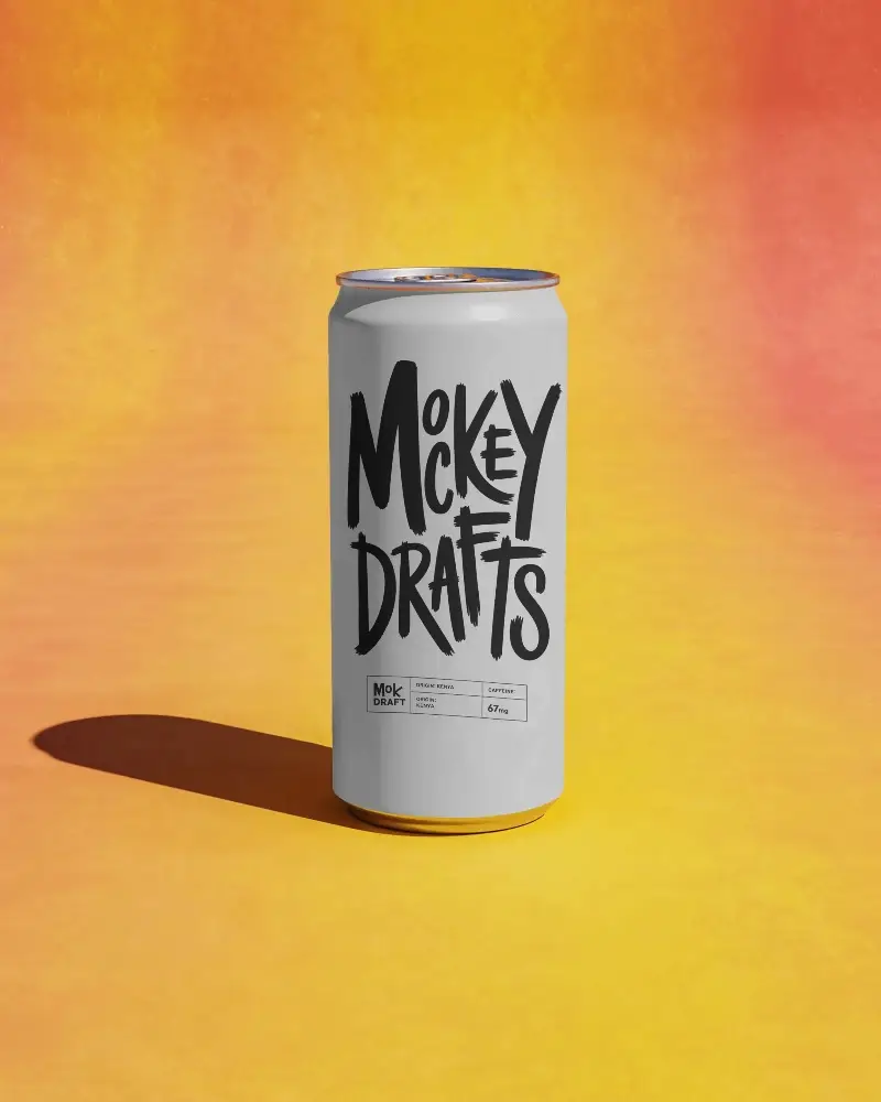 Realistic Tall Vertical Can Mockup On Colored Background For Branding And Advertising